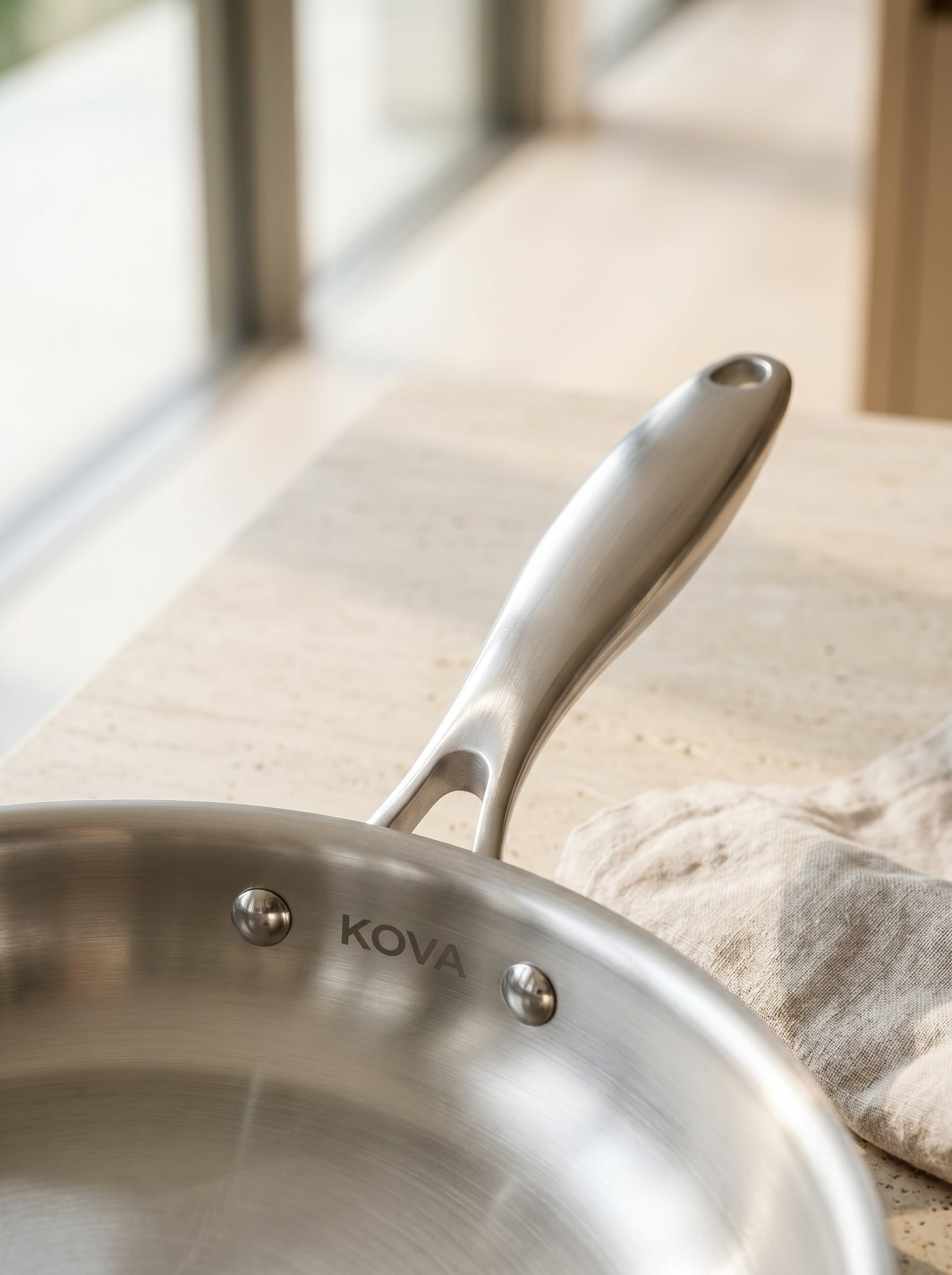 Poêle Inox 304 AERA — Non Revêtue, Pour Steak & Saisie