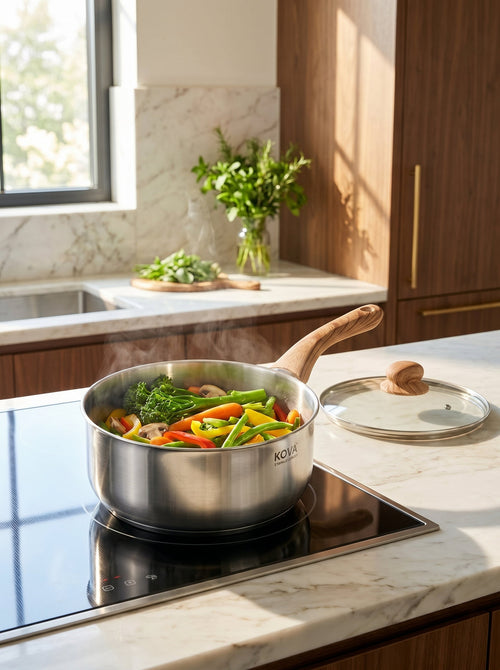 Casserole à Sauce KOVA — Inox Premium (0,9L / 1,8L / 2,7L)