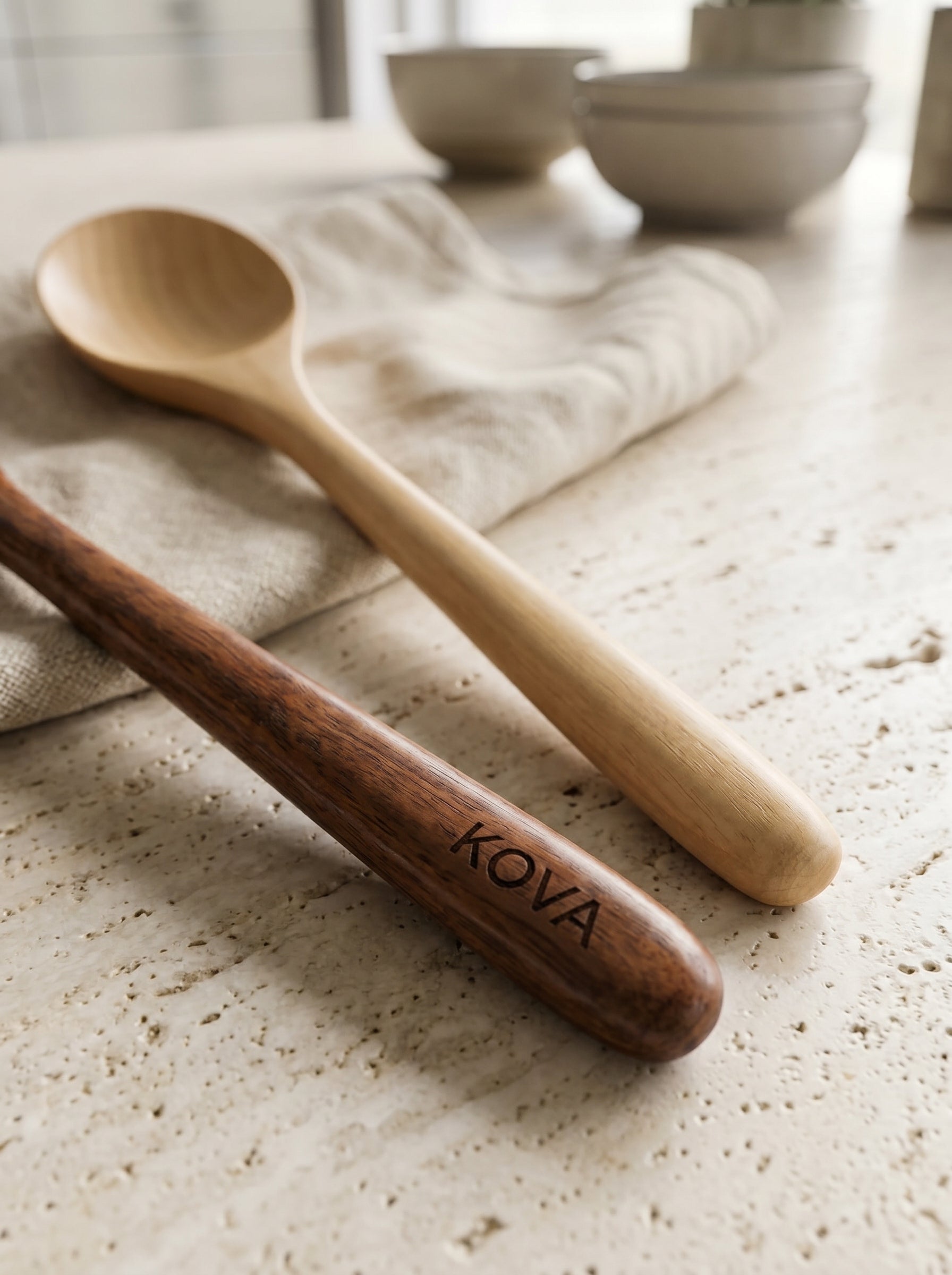 Set 4 Cuillères AERA — Bois Naturel de Cuisine