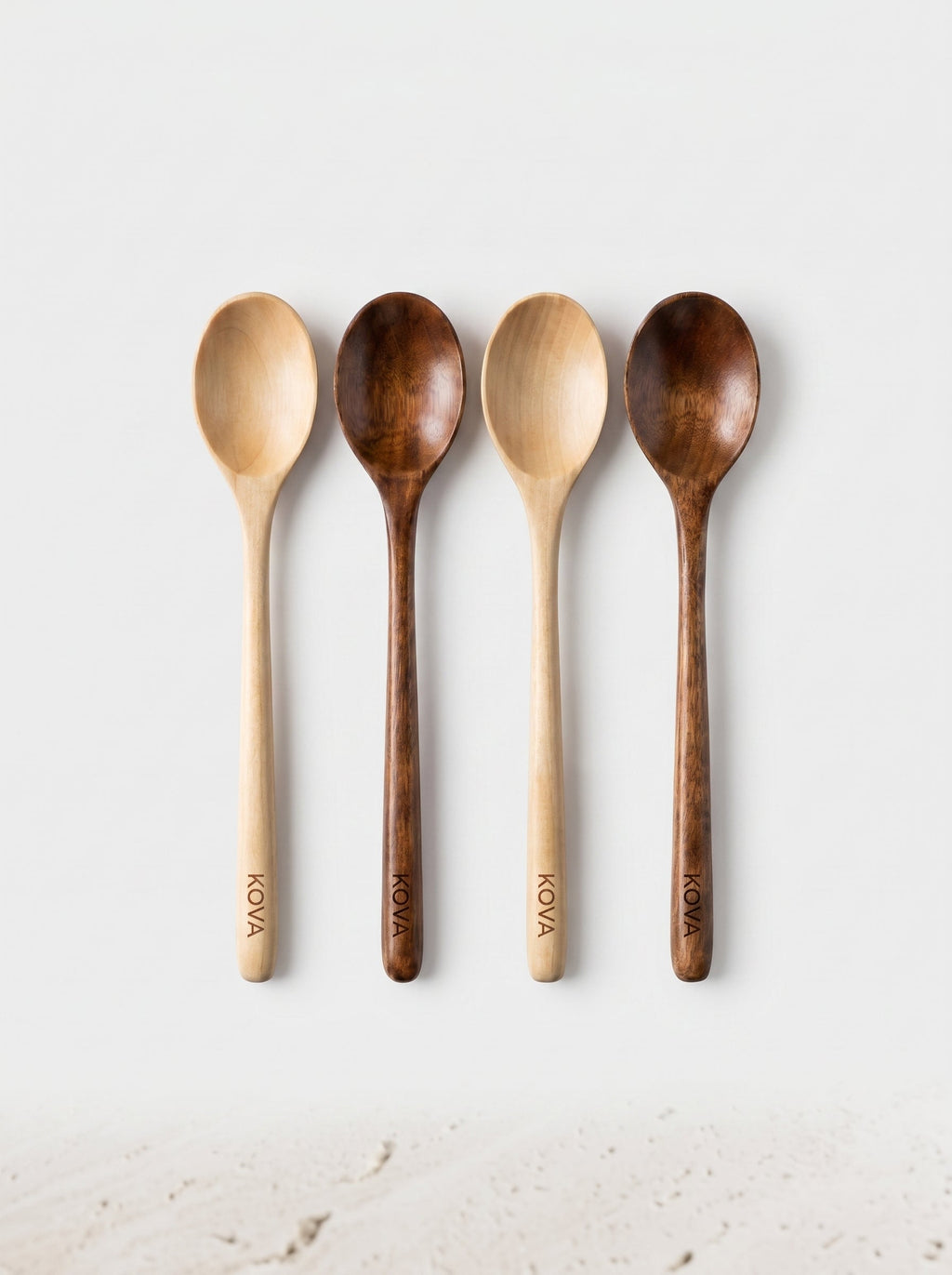 Set 4 Cuillères AERA — Bois Naturel de Cuisine
